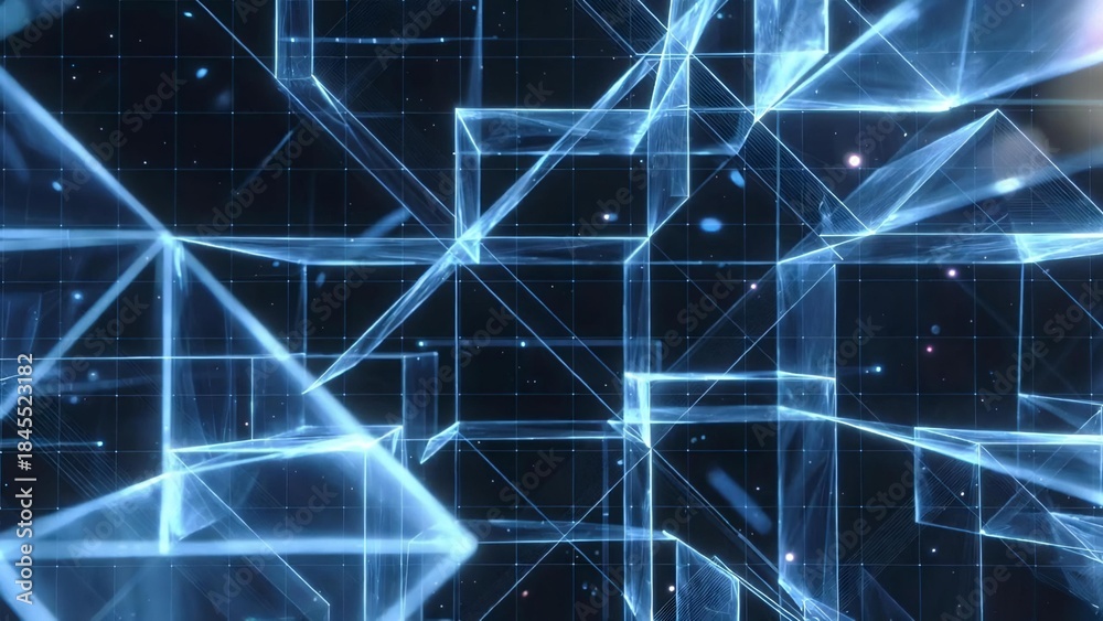 Obraz premium Digital Data Network Grid Abstract Background
