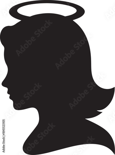 Angel silhouette with halo