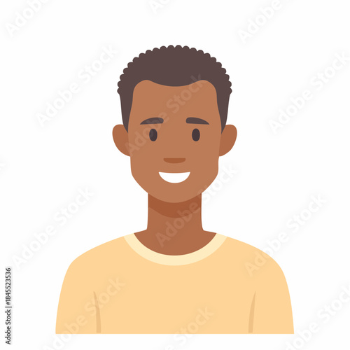 Smiling African American Man Portrait Illustration Friendly Casual Style