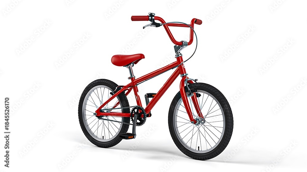 Fototapeta premium Red bicycle isolated on white background