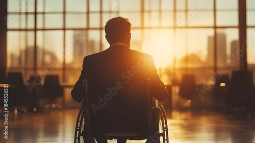 Diverse Moments: A Man’s Adaptive Journey with Mobility Aid at Sunset