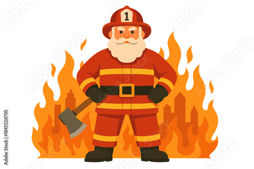 Brave Santa Claus Firefighter Stands Strong in the City Blaze: Courage, Protection, and Christmas Spirit in the Emergency Response