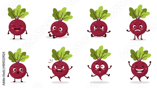 Cartoon oranges expressing various emotions with green leaves  