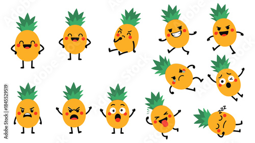 Animated fox character in various poses and expressions  