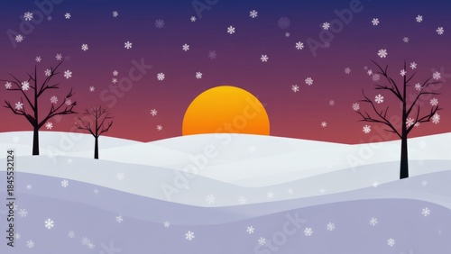 The sun rising above the horizon on the shortest day of the year, the winter solstice	
