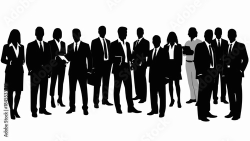 A Diverse Group of Professionals Standing Together in a Meeting.