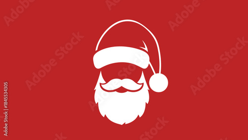 Santa Claus Illustration with Red Background.