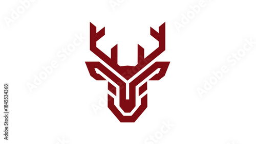 Geometric Deer Head Logo Design Element.