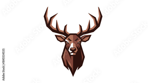 Illustration of a Deer Head with Antlers.