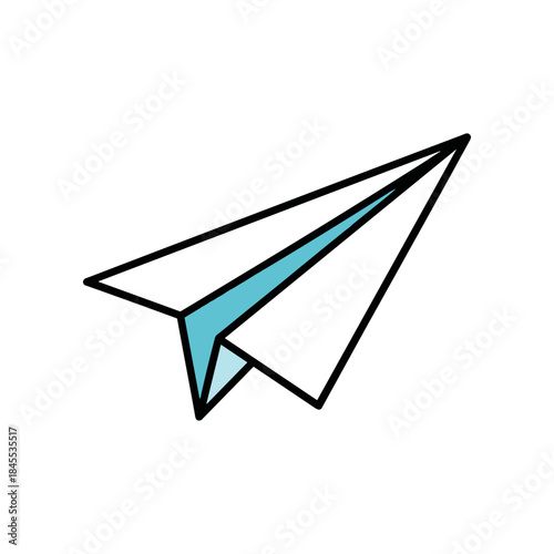 Simple Paper Airplane Flying Forward.