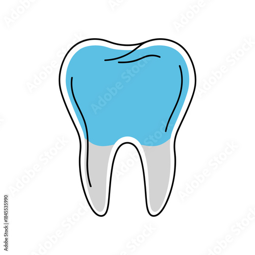 Stylized Illustration of a Healthy Blue Tooth.