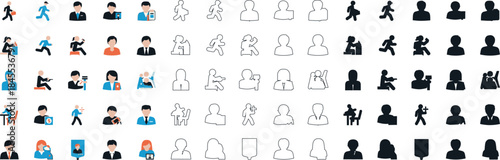 Collection of diverse featuring people in various activities and professions business