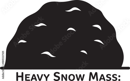 Heavy snow mass on the ground