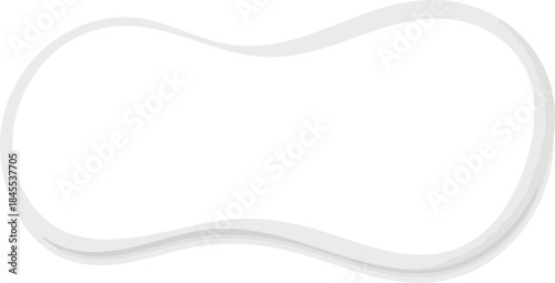 Abstract Liquid Shape with Smooth Edges on White Background