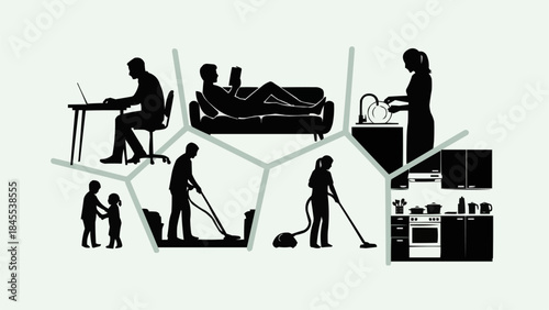 Diverse Household Activities Showcasing Daily Life Routines.