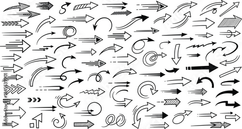 Collection of diverse arrows pointing in various directions