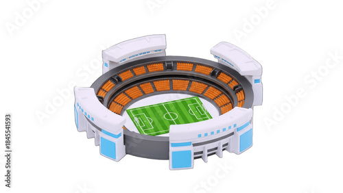 Miniature Stadium Model Isolated on White Background