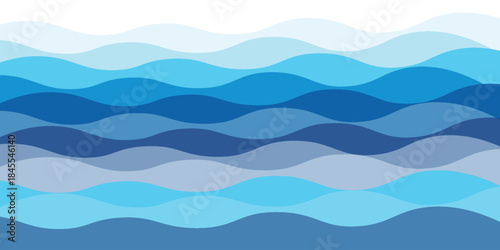Sea waves layered vector background illustration and sea beach vector illustration.