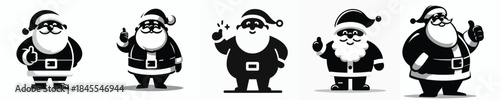 vector silhouette of santa claus giving thumbs up
