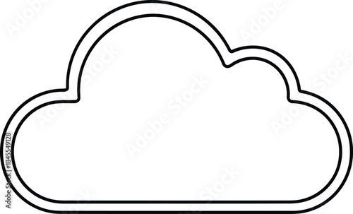 Cloud outline icon isolated on white background simple drawing