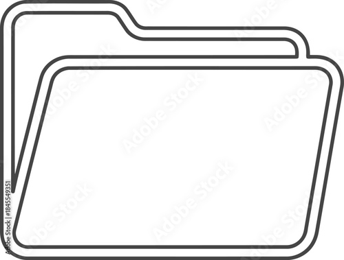 Folder Icon - Simple Outline Design for Document Organization and Storage