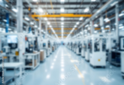 Industrial Factory Interior with Machinery and Equipment in Operation