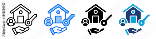 Homeownership Icon Set Multi Style Vector Illustration