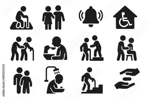 Vector reminder icons effects look elderly thickness gentle accessible negative icon care