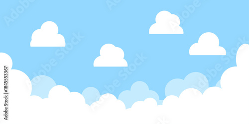 Cloud desktop wallpaper, pastel paper cut HD background.