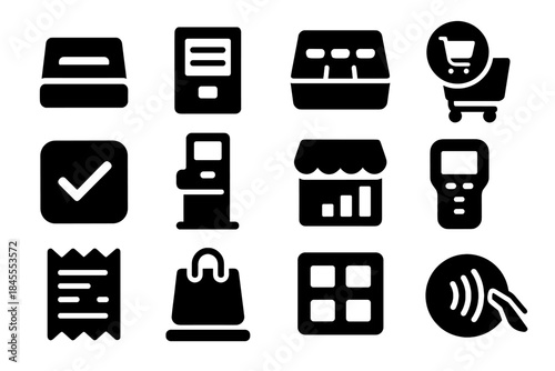 Indicator retail tile list icon vector negative look consistent white equal minimal