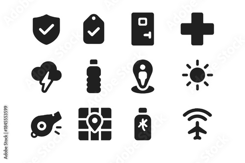 Invisible badge safe icons safety vector no weather insurance zone icon geometric