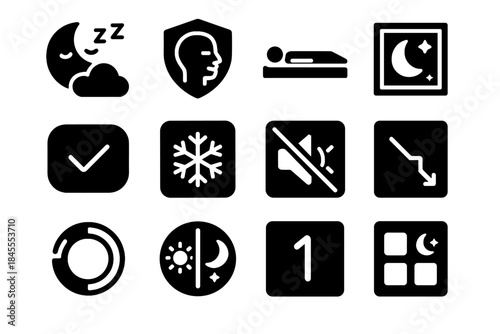Shading optimization recovery look slow no equal sleep transparency icons sterile vector