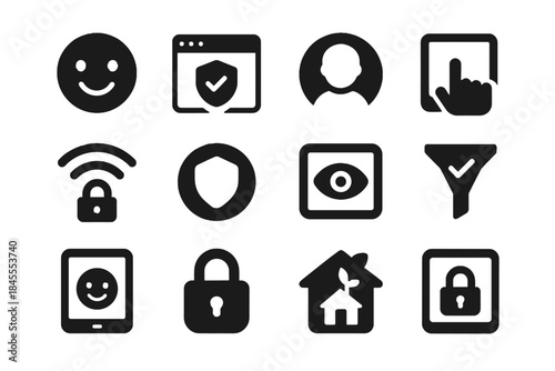 Vector frame tile awareness online device zone kids outlines safety thickness textures