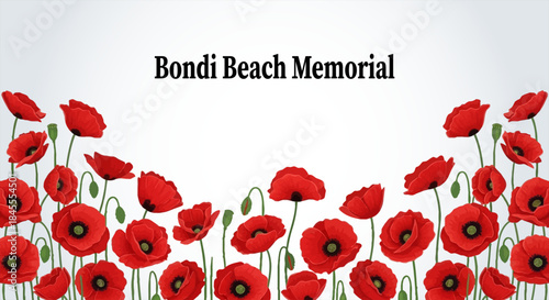 Remembrance Day Poppies Border at Bondi Beach Memorial