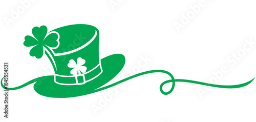 st patricks hat green silhouette illustration vector