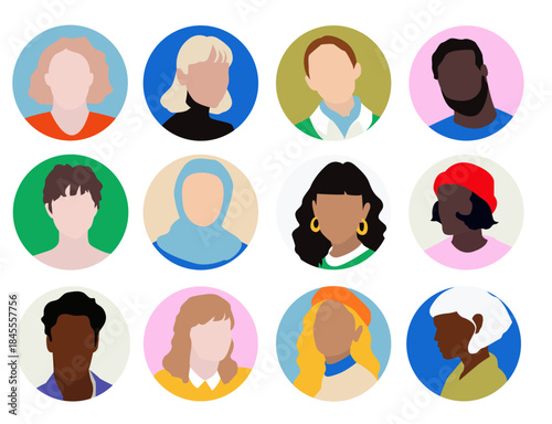 Set of 12 People - SVG Illustration 
