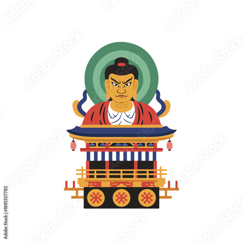 Buddha statue on shrine serene meditation setting spiritual mindfulness temple religion worship spiritual culture calm peaceful.