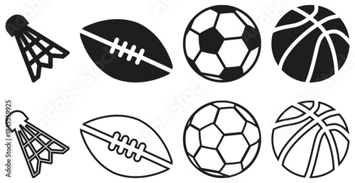 Sports Equipment Icon Collection.