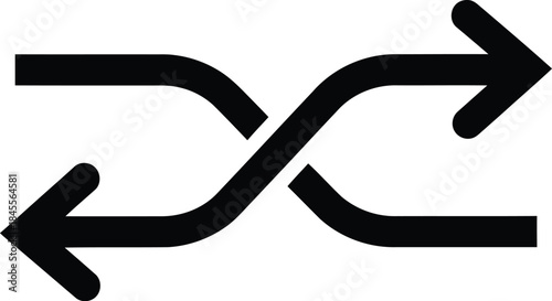 Black arrows crossing each other in opposite directions on