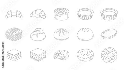 Cartoon vector illustration set of sweet Easter eggs collection with a ribbon for food or bakery dessert menu icon