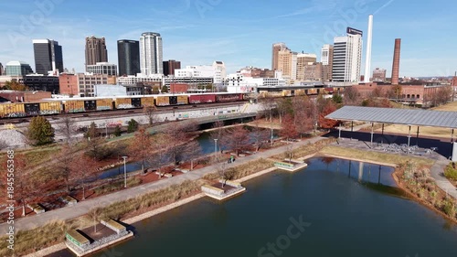Aerial Drone Footage of Railroad Park, Birmingham, Alabama
