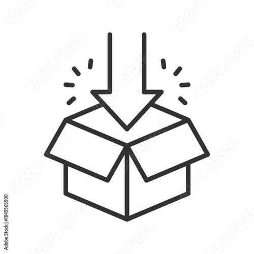 Packing box icon in line design. packing, box, moving, logistics, storage on white background vector. packing box editable stroke icon