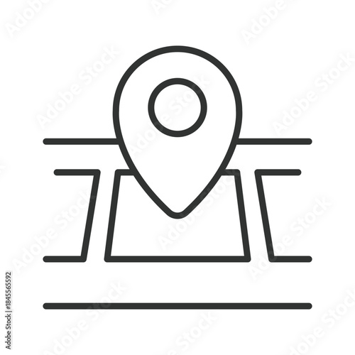 Location pin icon in line design. location, map, pin, address, relocation on white background vector. location pin editable stroke icon