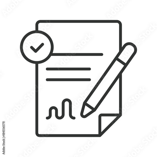 Moving agreement icon in line design. contract, document, signature, relocation, service on white background vector. moving agreement editable stroke icon