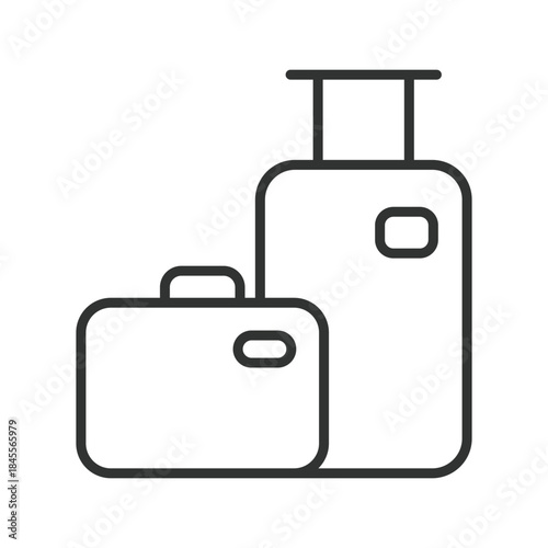 Luggage icon in line design. luggage, travel, bags, moving, relocation on white background vector. luggage editable stroke icon