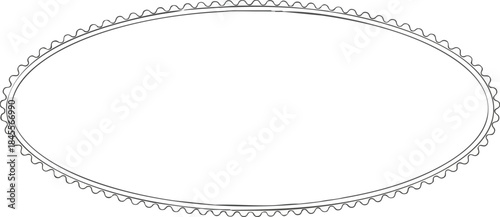 Elegant Oval Frame Delicate Scalloped Edge Design