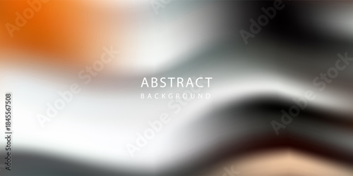 Modern abstract fluid background with smooth flowing curves in black, gray, and orange tones. Ideal for creative, tech, or gaming visuals.