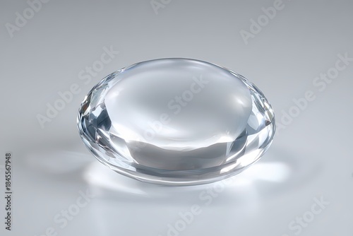 Radiant Gemstone: A dazzling close-up reveals a polished, transparent gemstone, its facets catching and refracting light in a captivating display of brilliance and clarity.