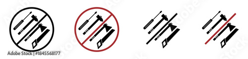 No construction and engineering prohibition tools. Vector illustration
