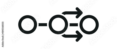 Workflow diagram with arrows and circles